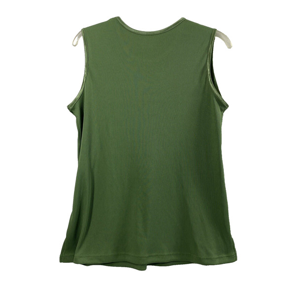 Bon Worth Tank Top Womens Medium Green Sleeveless Ribbed Blouse - Picture 3 of 7